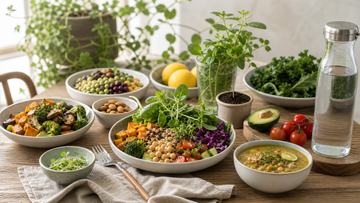 以豆類蔬菜與穀物組成的氣候友善植物餐桌