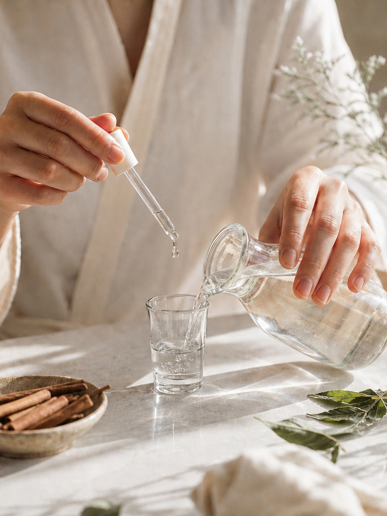 以清水與天然植萃準備日常照顧