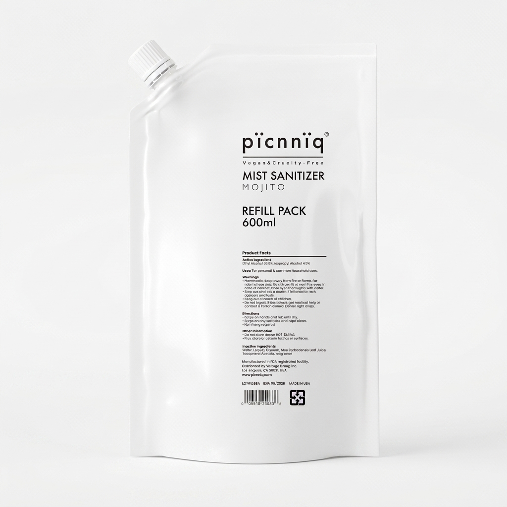 全素蘆薈潤膚免洗手潔净噴霧補充包-600ml【送噴瓶】