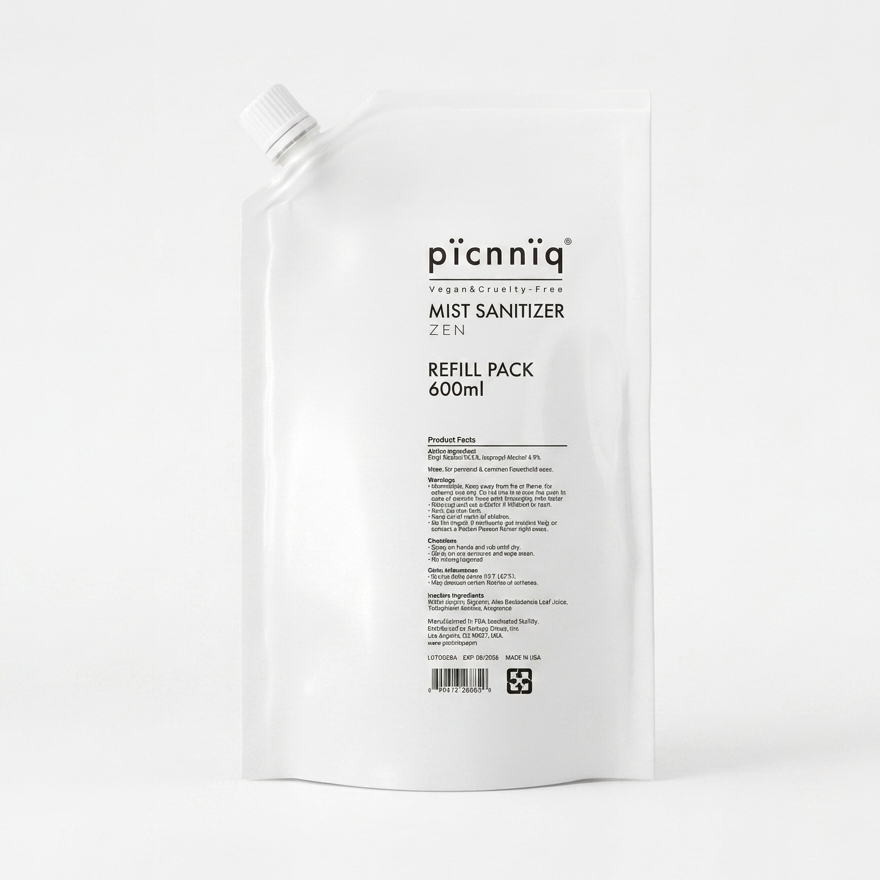全素蘆薈潤膚免洗手潔净噴霧補充包-600ml【送噴瓶】